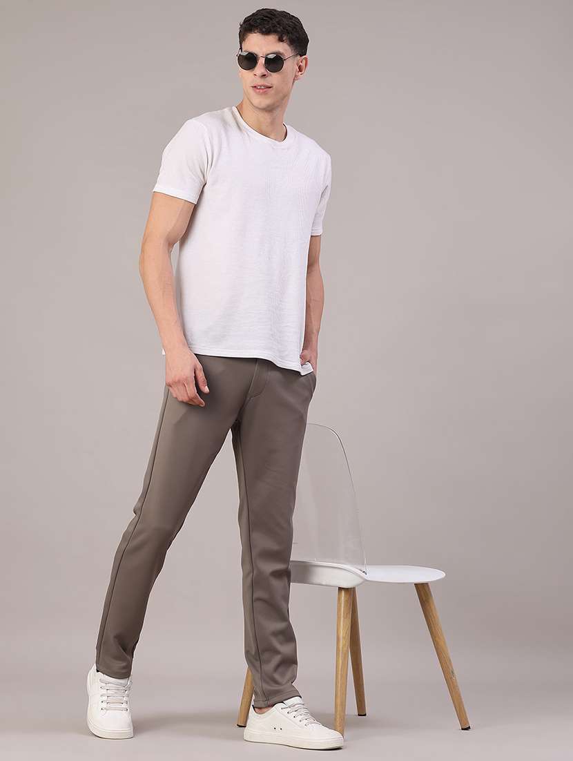 men solid mid rise chinos casual trouser - 22158432 -  Standard Image - 5