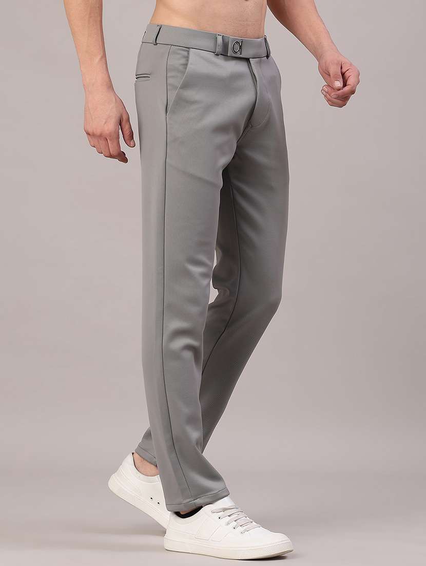 men solid mid rise chinos casual trouser - 22158434 -  Standard Image - 3