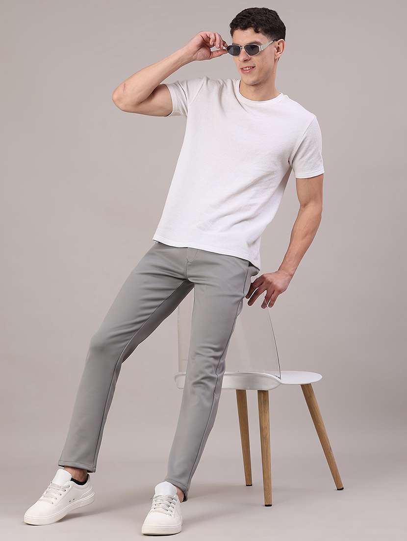 men solid mid rise chinos casual trouser - 22158434 -  Standard Image - 5