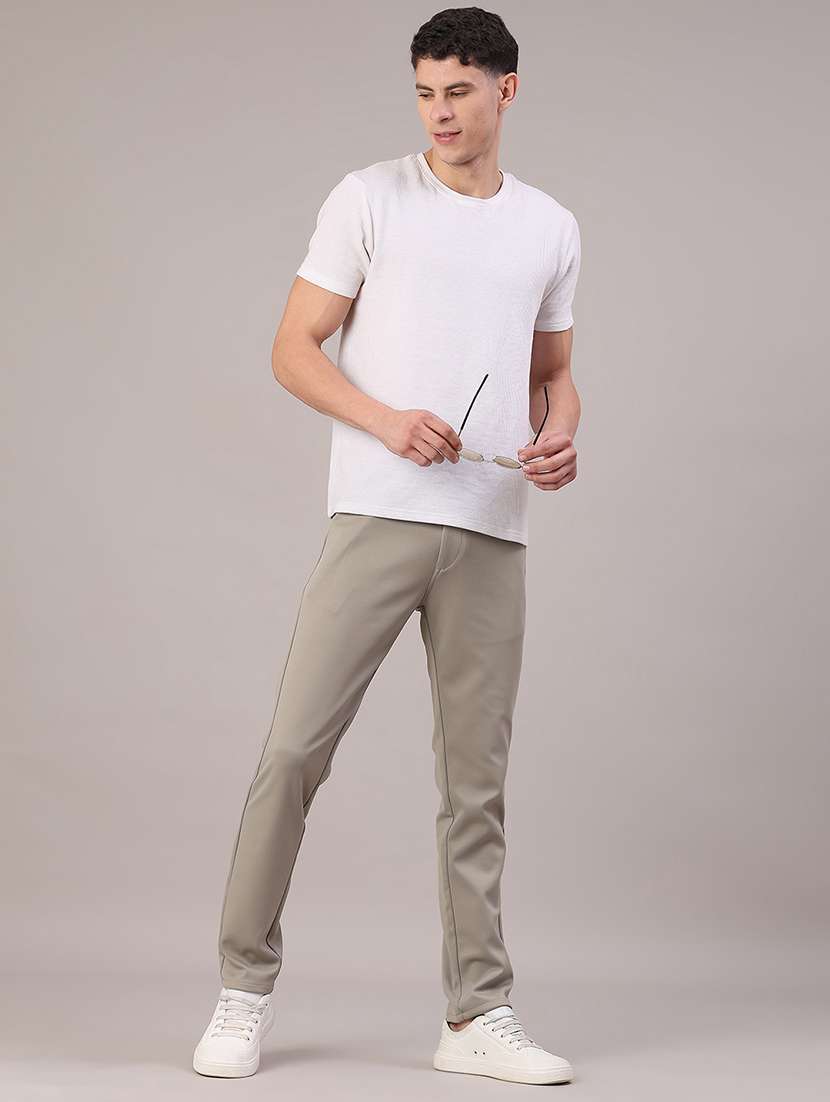 men solid mid rise chinos casual trouser - 22158435 -  Standard Image - 5