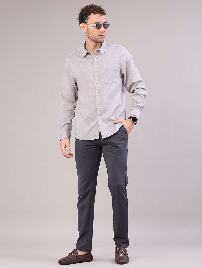 men solid mid rise slim fit casual chino - 22158438 -  Standard Image - 5