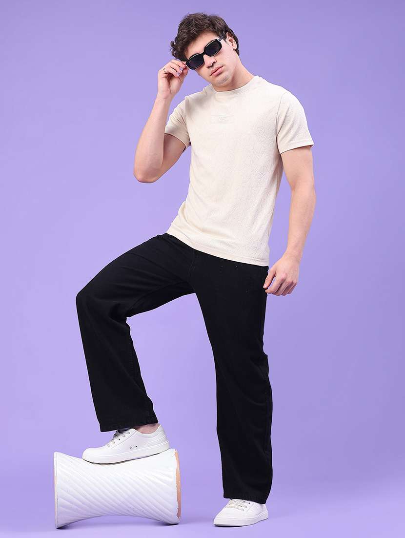 men self design short sleeve slim fit t-shirt - 22158462 -  Standard Image - 3