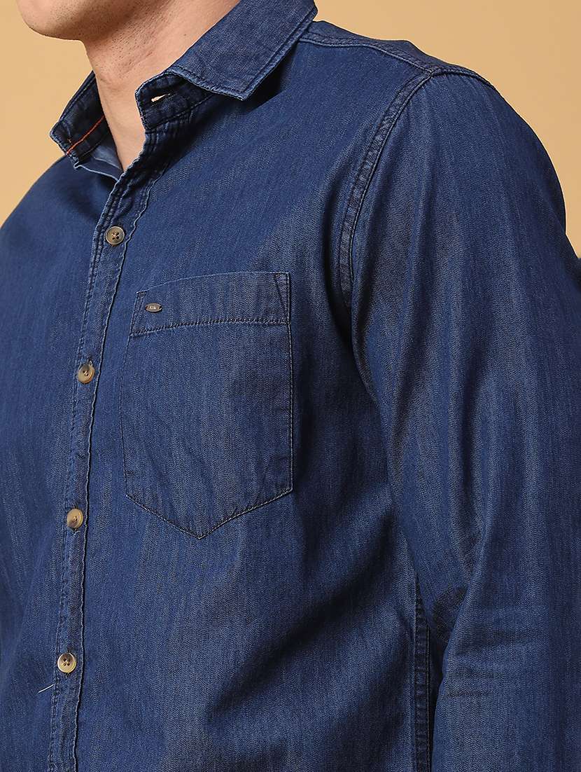 men solid long sleeve regualr fit casual shirt - 22158471 -  Standard Image - 5