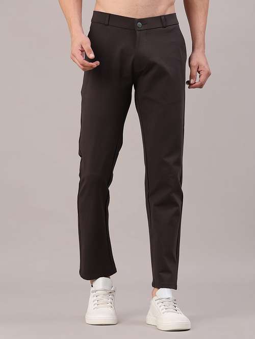 men solid mid rise chinos casual trouser - 22158504 -  Standard Image - 0