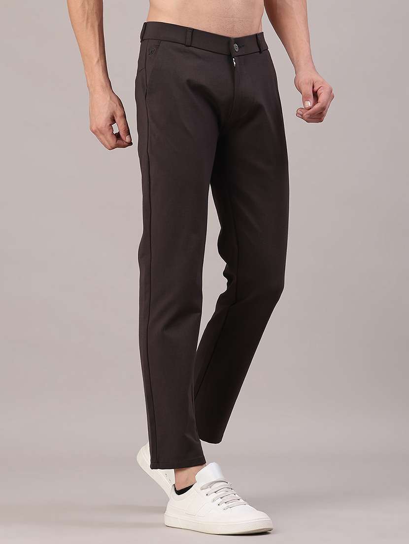 men solid mid rise chinos casual trouser - 22158504 -  Standard Image - 3