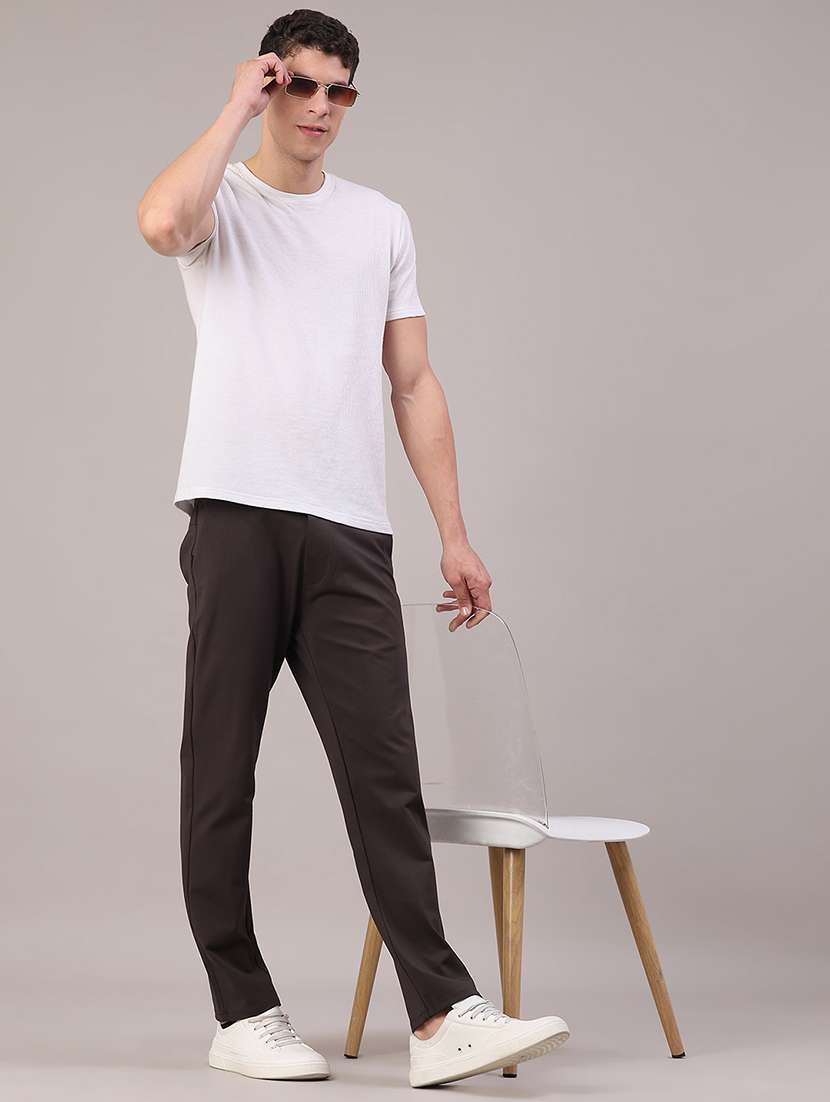 men solid mid rise chinos casual trouser - 22158504 -  Standard Image - 5