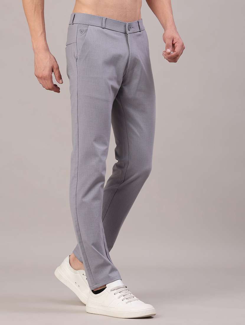 men solid mid rise chinos casual trouser - 22158506 -  Standard Image - 3