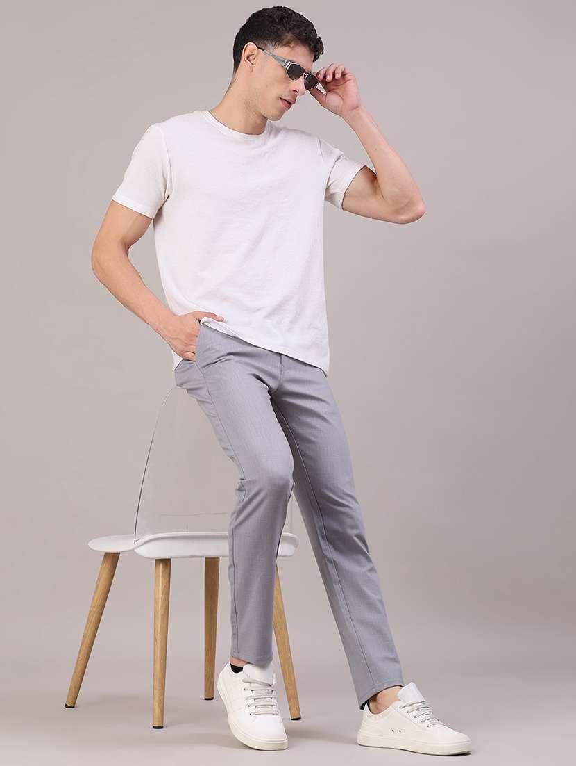 men solid mid rise chinos casual trouser - 22158506 -  Standard Image - 5