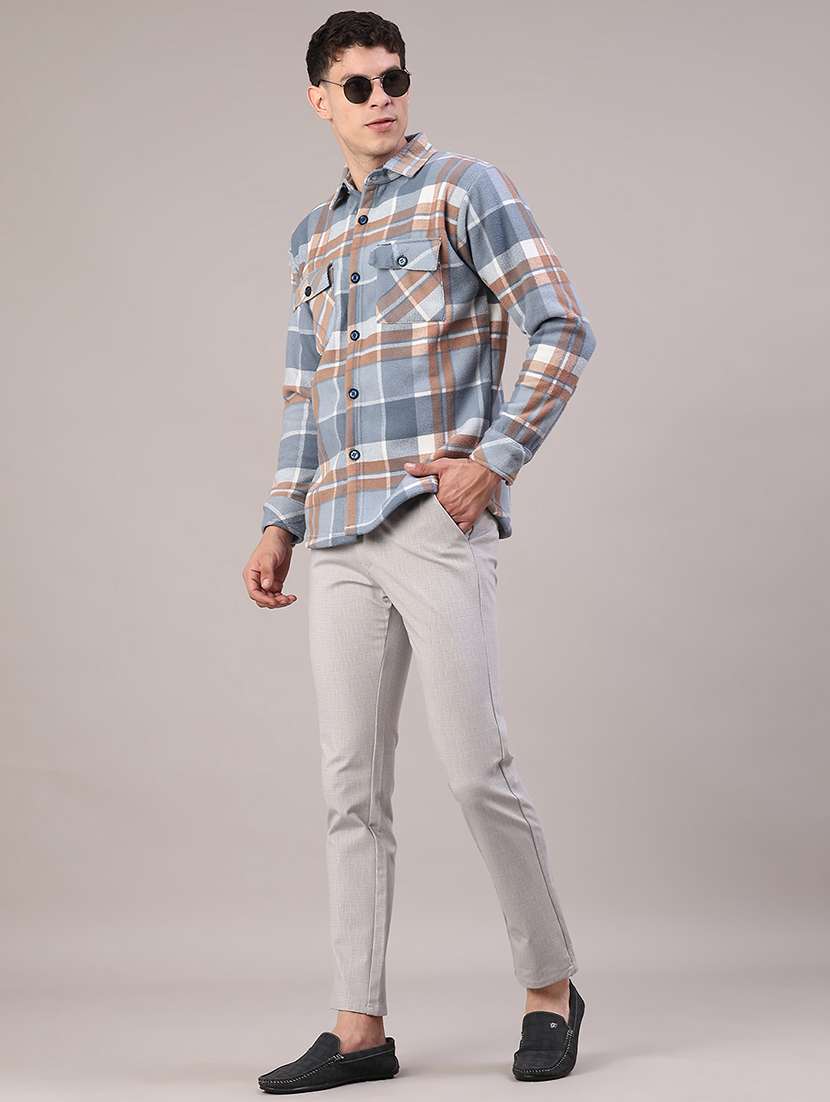 men solid mid rise slim fit chinos  - 22158508 -  Standard Image - 5