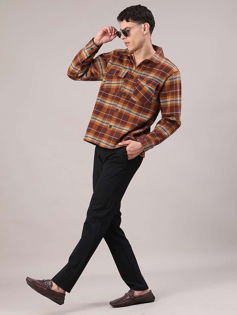 men solid mid rise slim fit chinos  - 22158511 -  Standard Image - 5