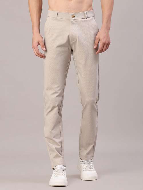 men solid mid rise slim fit chinos  - 22158512 -  Standard Image - 0