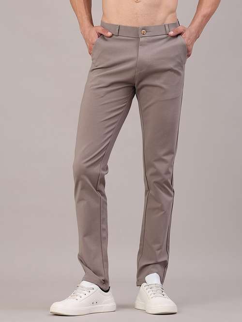 men solid mid rise slim fit chinos  - 22158513 -  Standard Image - 0
