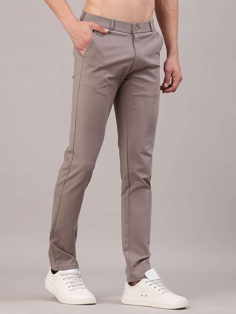 men solid mid rise slim fit chinos  - 22158513 -  Standard Image - 3