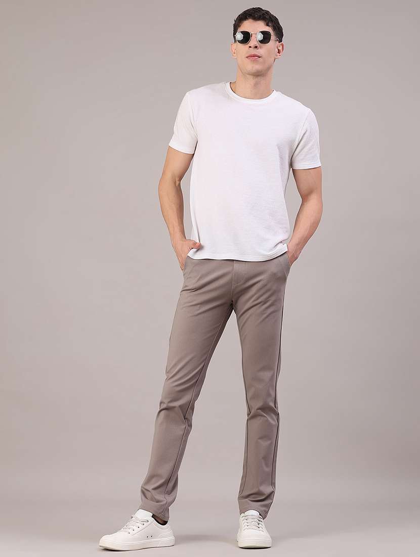 men solid mid rise slim fit chinos  - 22158513 -  Standard Image - 5