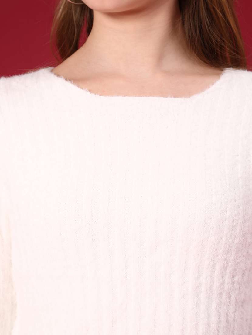 women solid long sleeve crop pullover - 22158552 -  Standard Image - 5