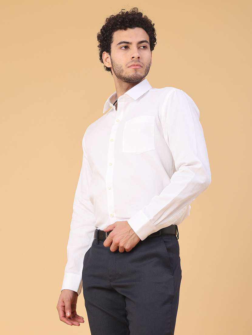 men solid long sleeve slim fit formal shirt - 22158598 -  Standard Image - 3
