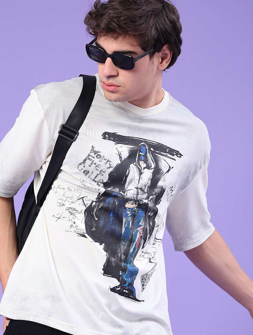men printed short sleeve oversized t-shirt