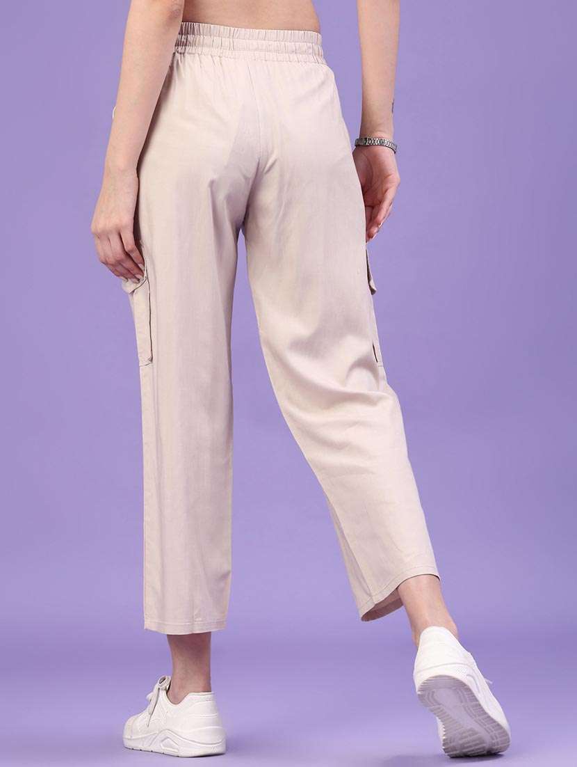 women solid mid rise cargo - 22158985 -  Standard Image - 3