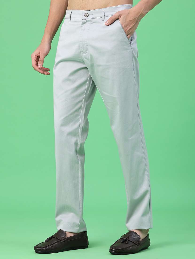 men solid mid rise chinos casual trouser - 22159151 -  Standard Image - 3