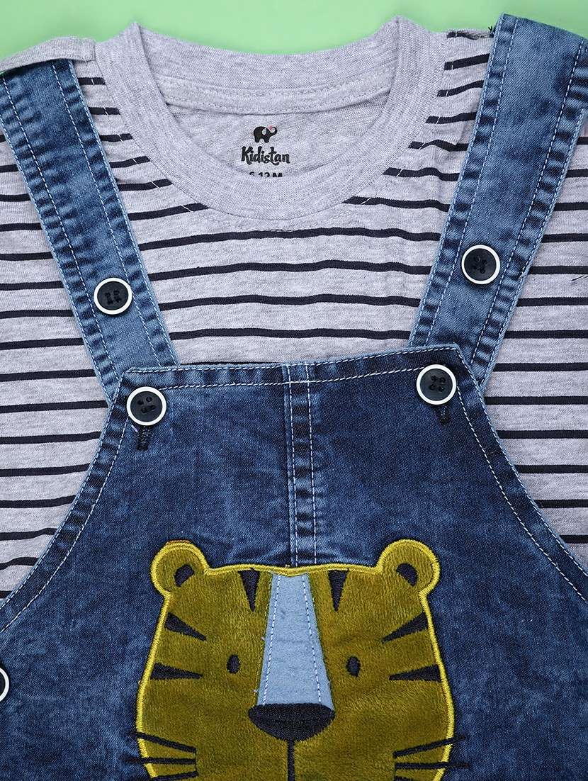 boys printed t-shirt and dungree set - 22159165 -  Standard Image - 3