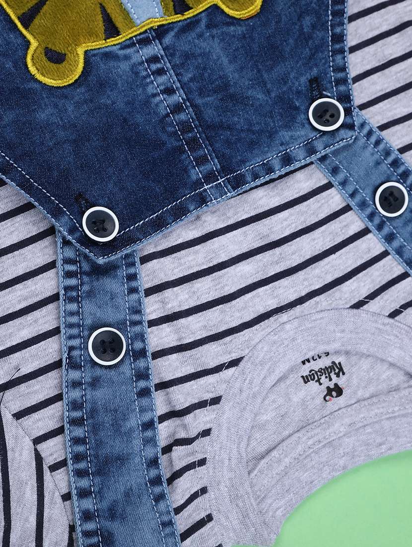 boys printed t-shirt and dungree set - 22159165 -  Standard Image - 3