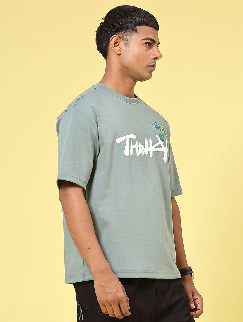 men grey cotton blend plain t-shirt - 22159176 -  Standard Image - 3
