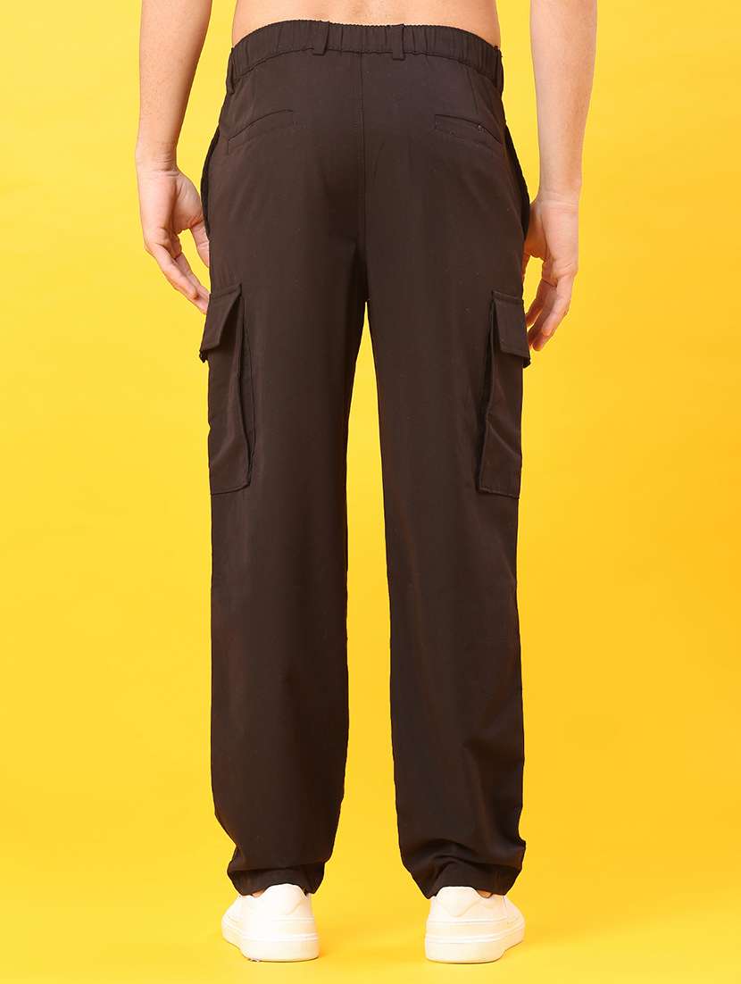 men solid mid rise regular fit cargo - 22159178 -  Standard Image - 3
