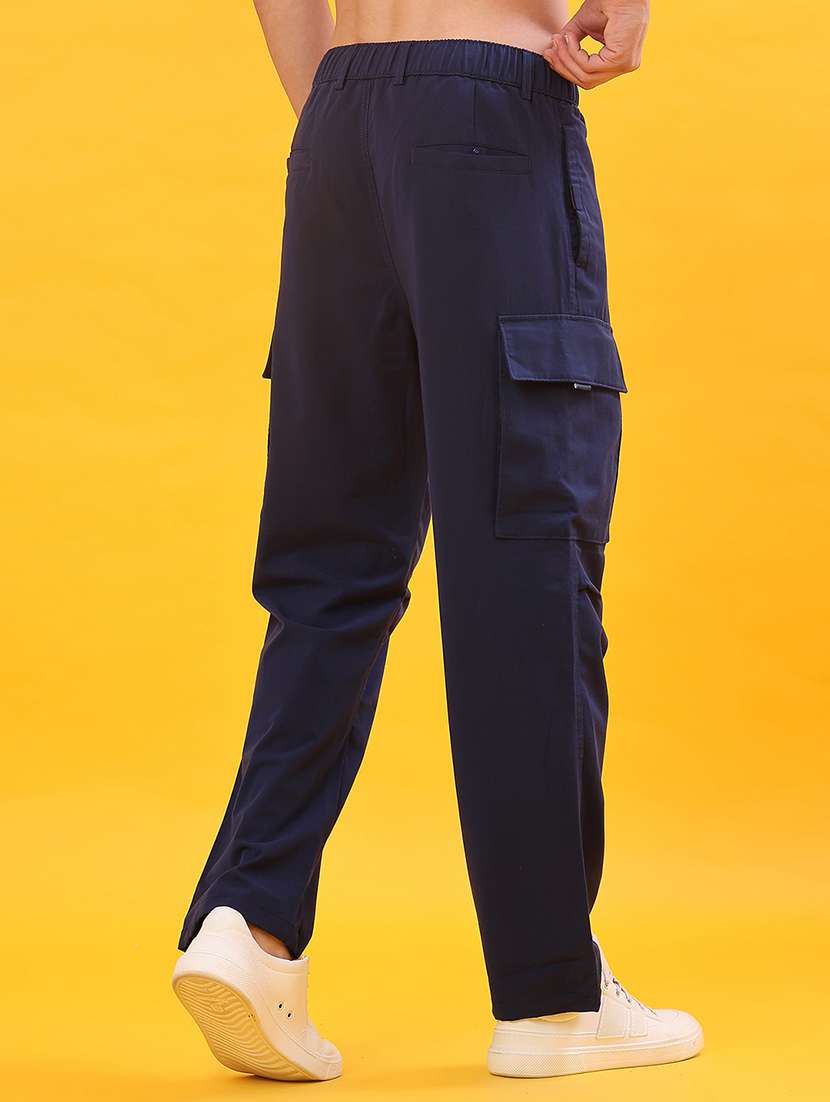 men solid mid rise regular fit cargo - 22159179 -  Standard Image - 3