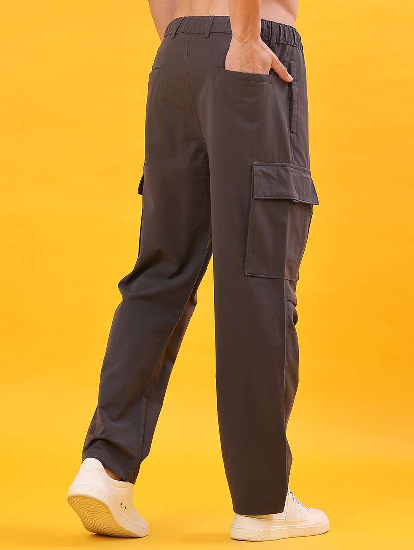 men solid mid rise regular fit cargo - 22159181 -  Standard Image - 3