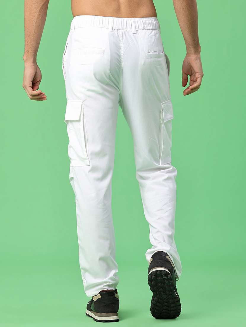 men solid mid rise regular fit cargo - 22159182 -  Standard Image - 3