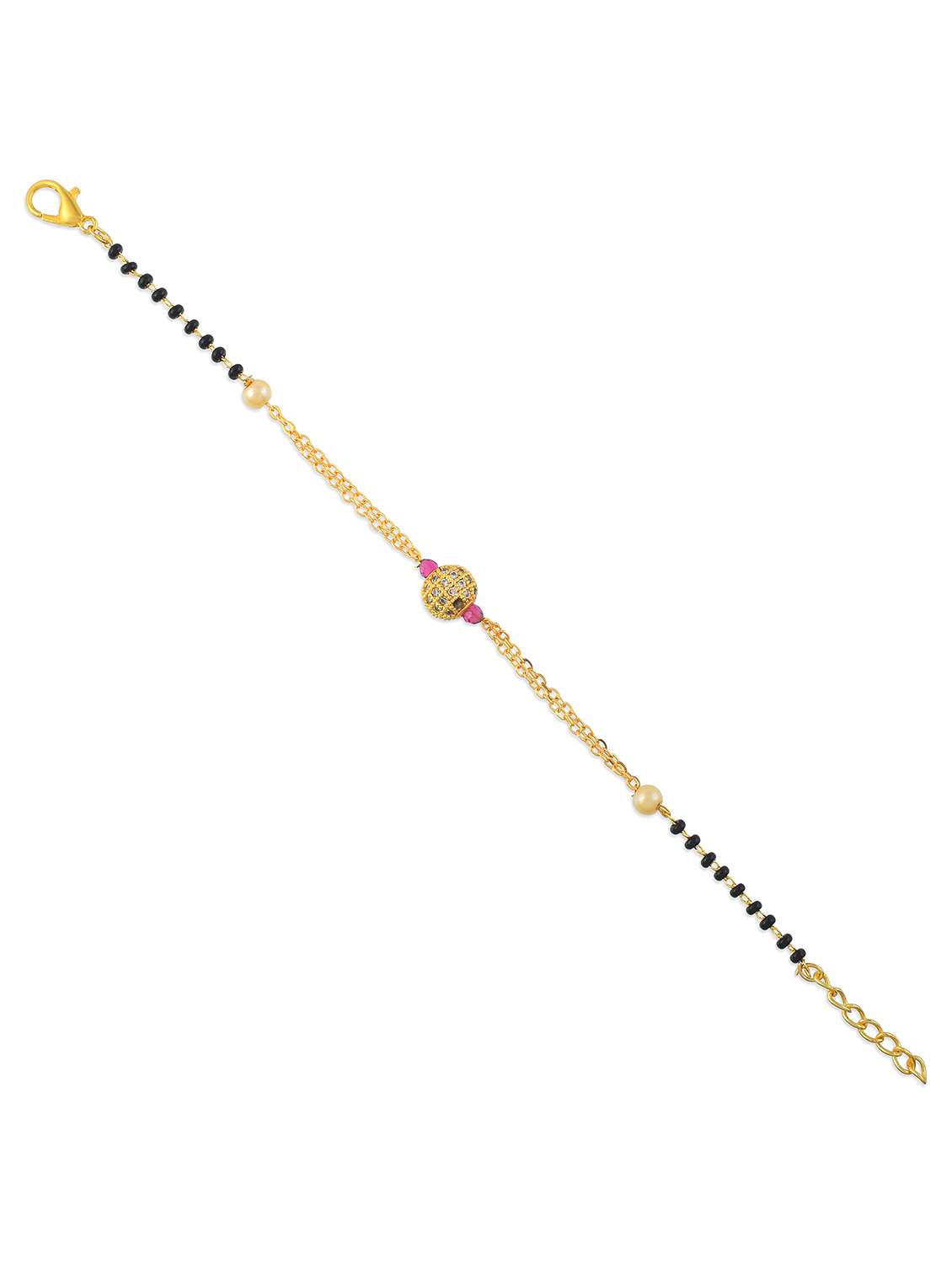 gold mangalsutra bracelet with beads - 22159239 -  Standard Image - 3