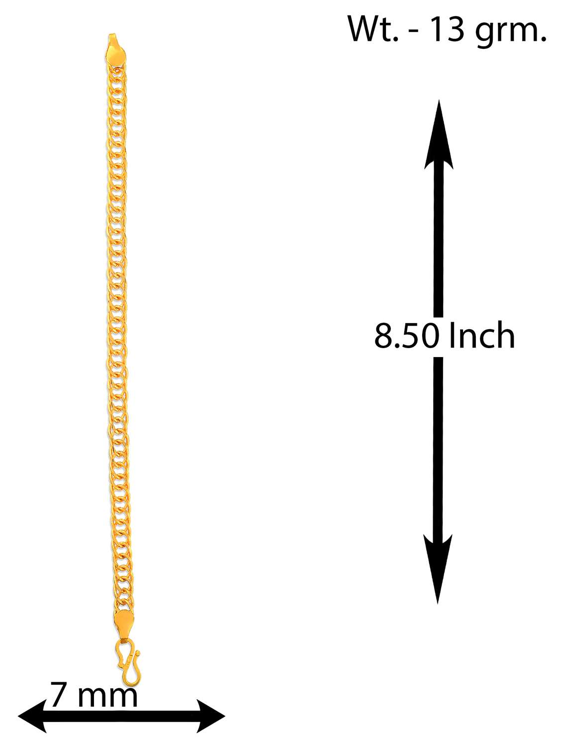 gold plated brass interlink unisex bracelet - 22159240 -  Standard Image - 3