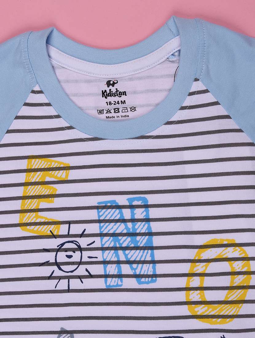 boys printed t-shirt and shorts co-ord set - 22159242 -  Standard Image - 3