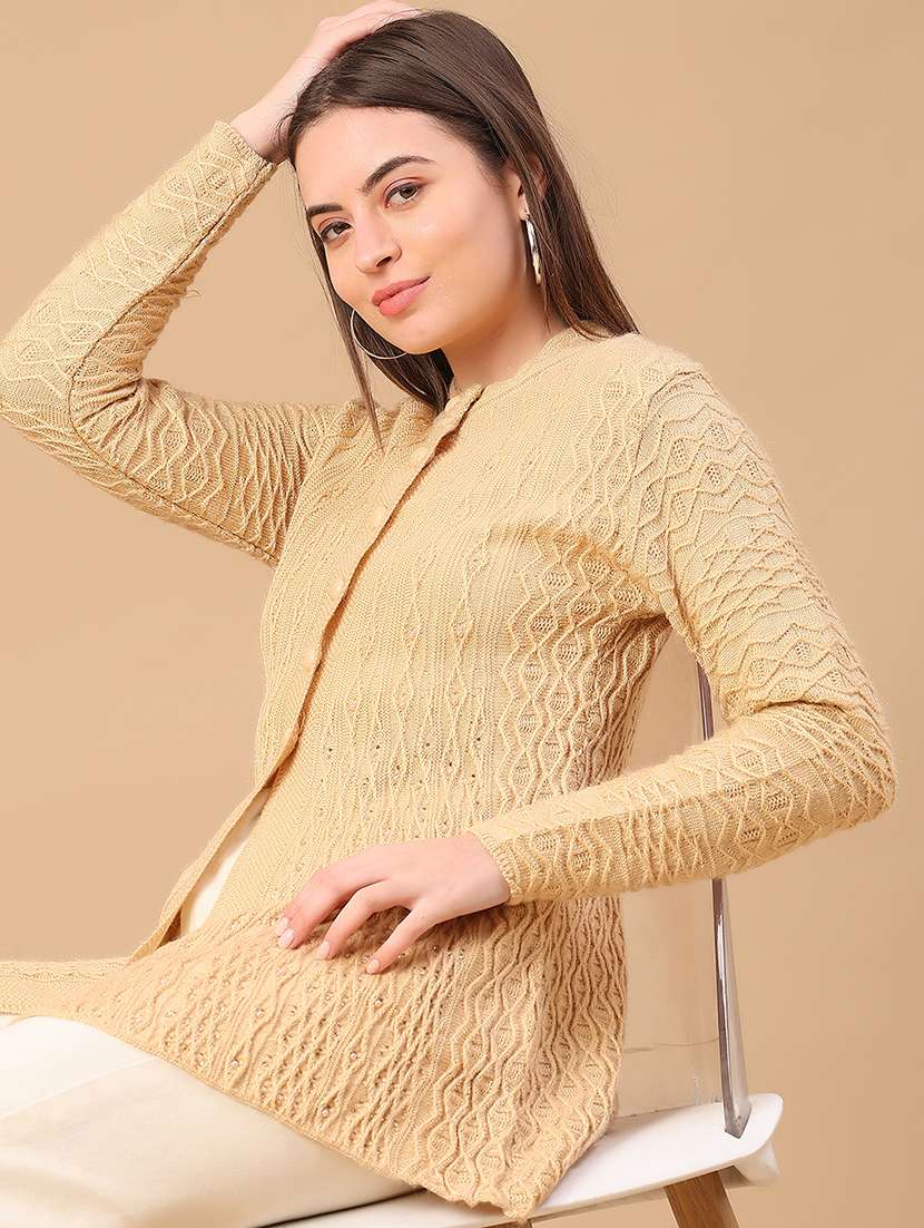 women self design long sleeve cardigan