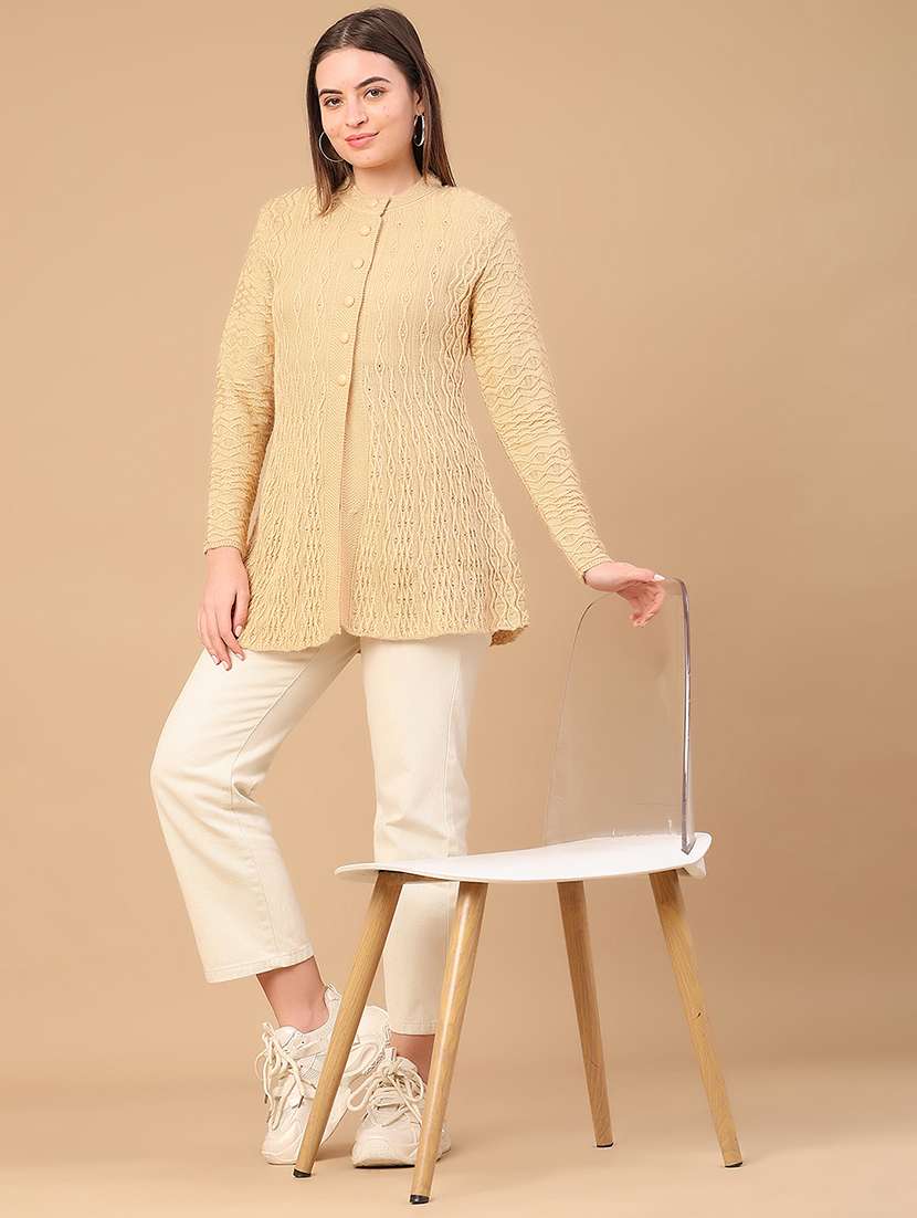 women self design long sleeve cardigan - 22159275 -  Standard Image - 5