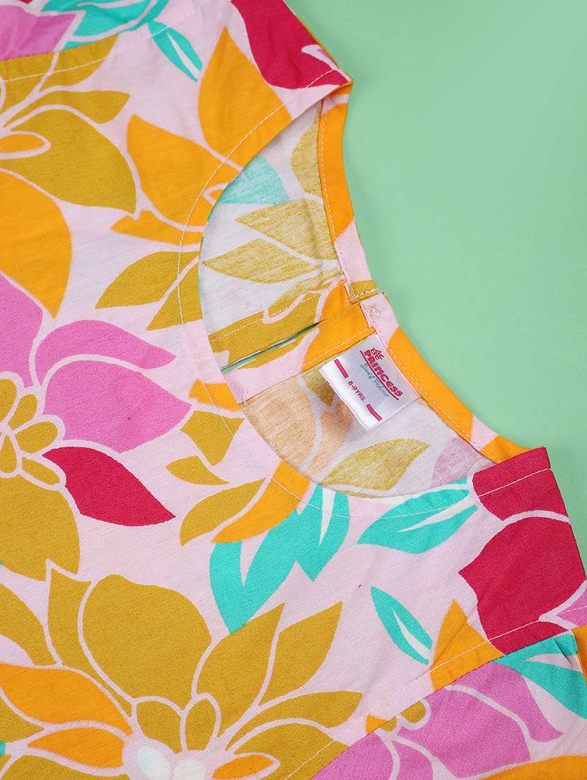 girls floral print short sleeve frock - 22159328 -  Standard Image - 3