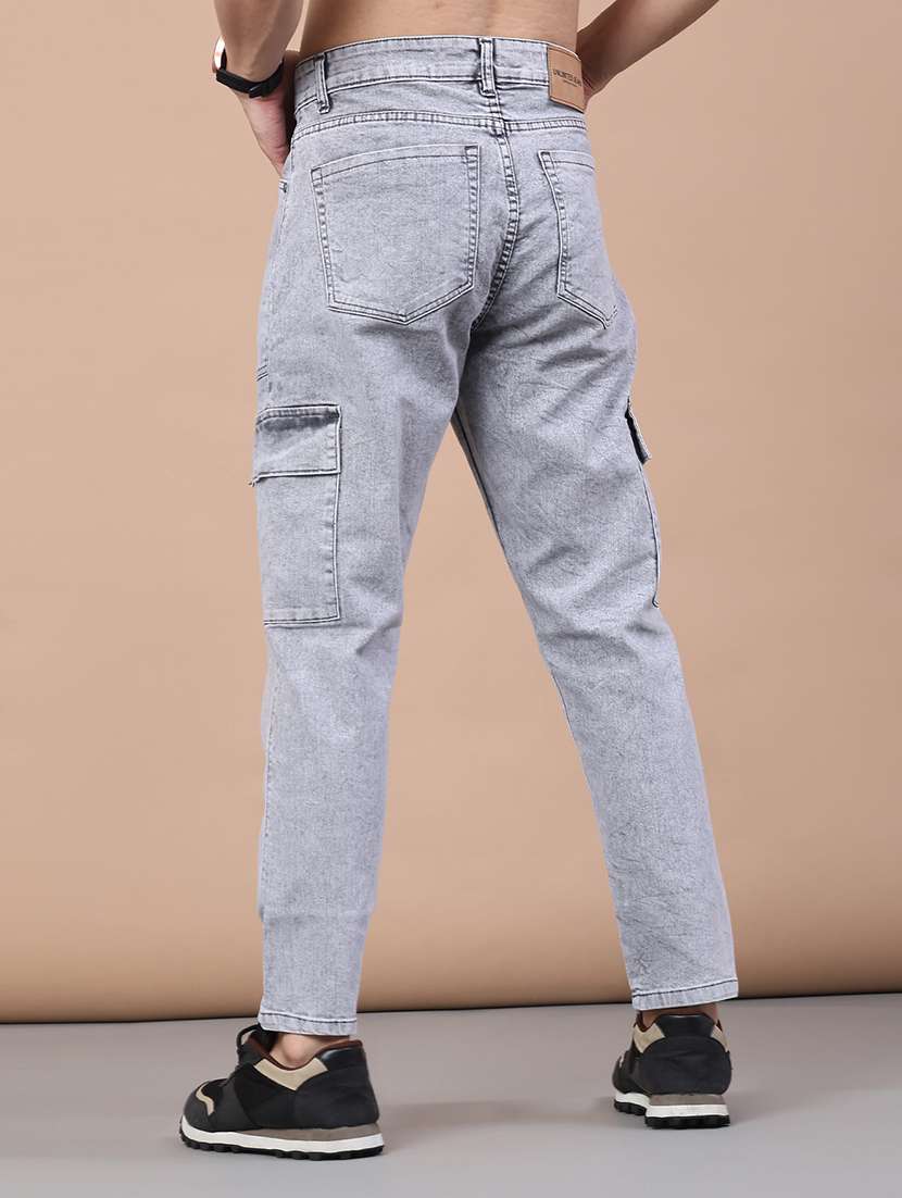 men solid mid rise cargo - 22159487 -  Standard Image - 3