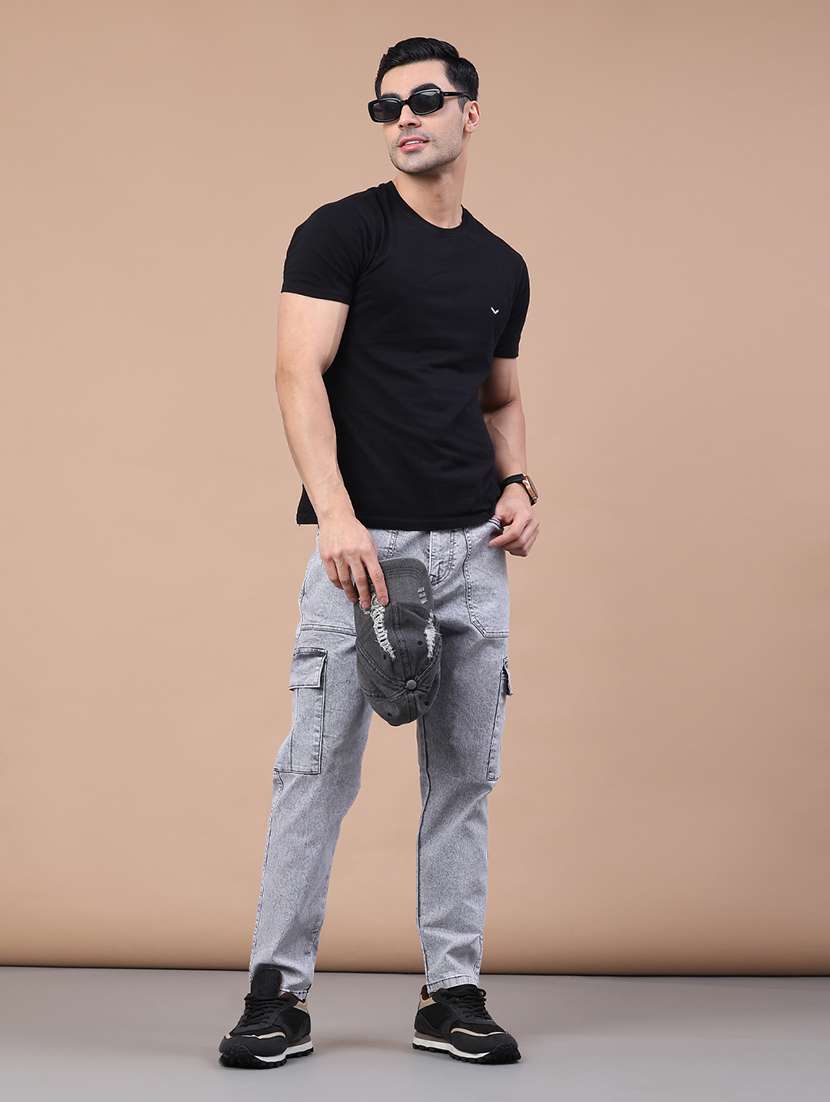 men solid mid rise cargo - 22159487 -  Standard Image - 5