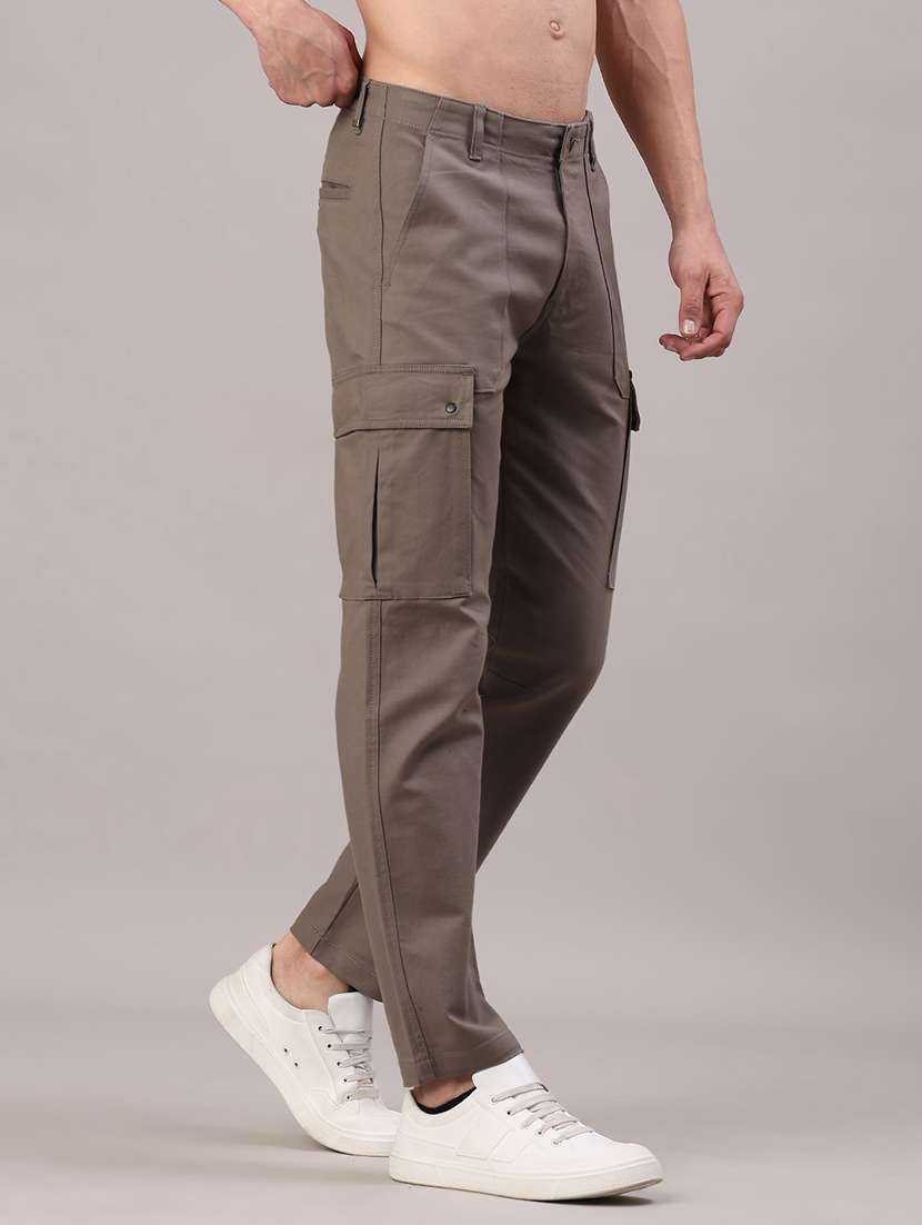 men solid mid rise regular fit cargo - 22159505 -  Standard Image - 3