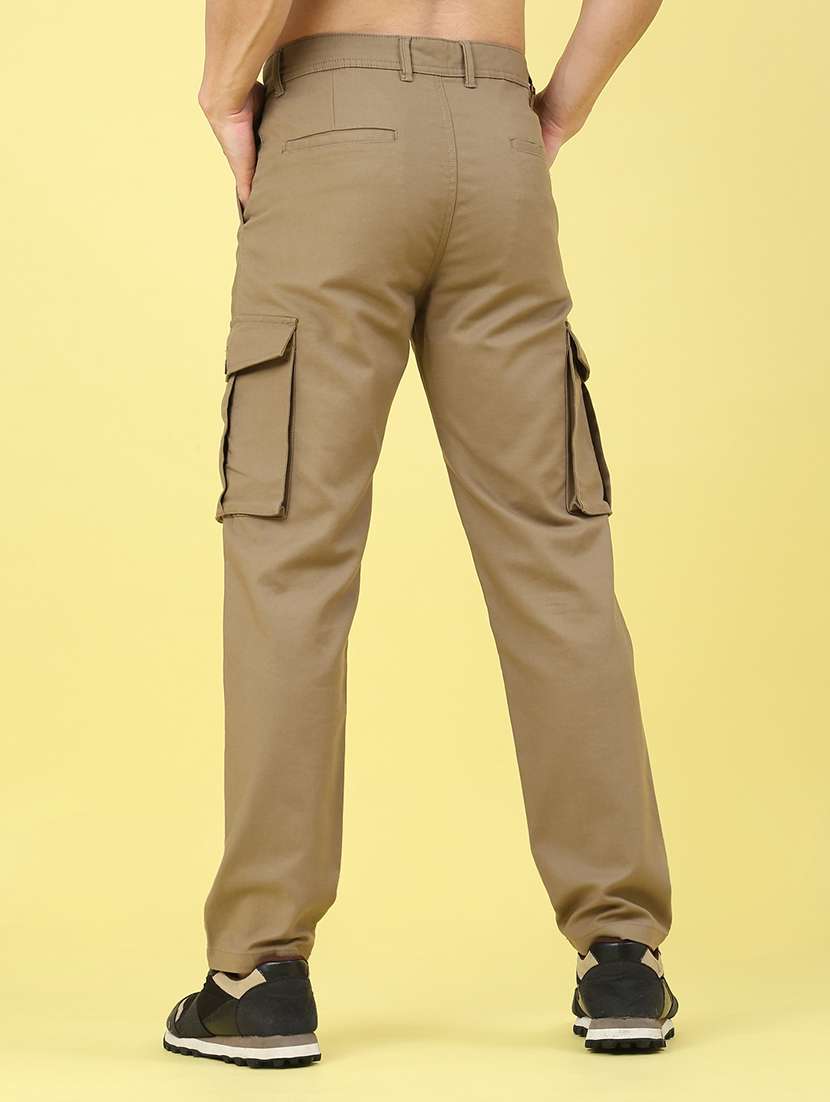 men solid mid rise cargo - 22159506 -  Standard Image - 3