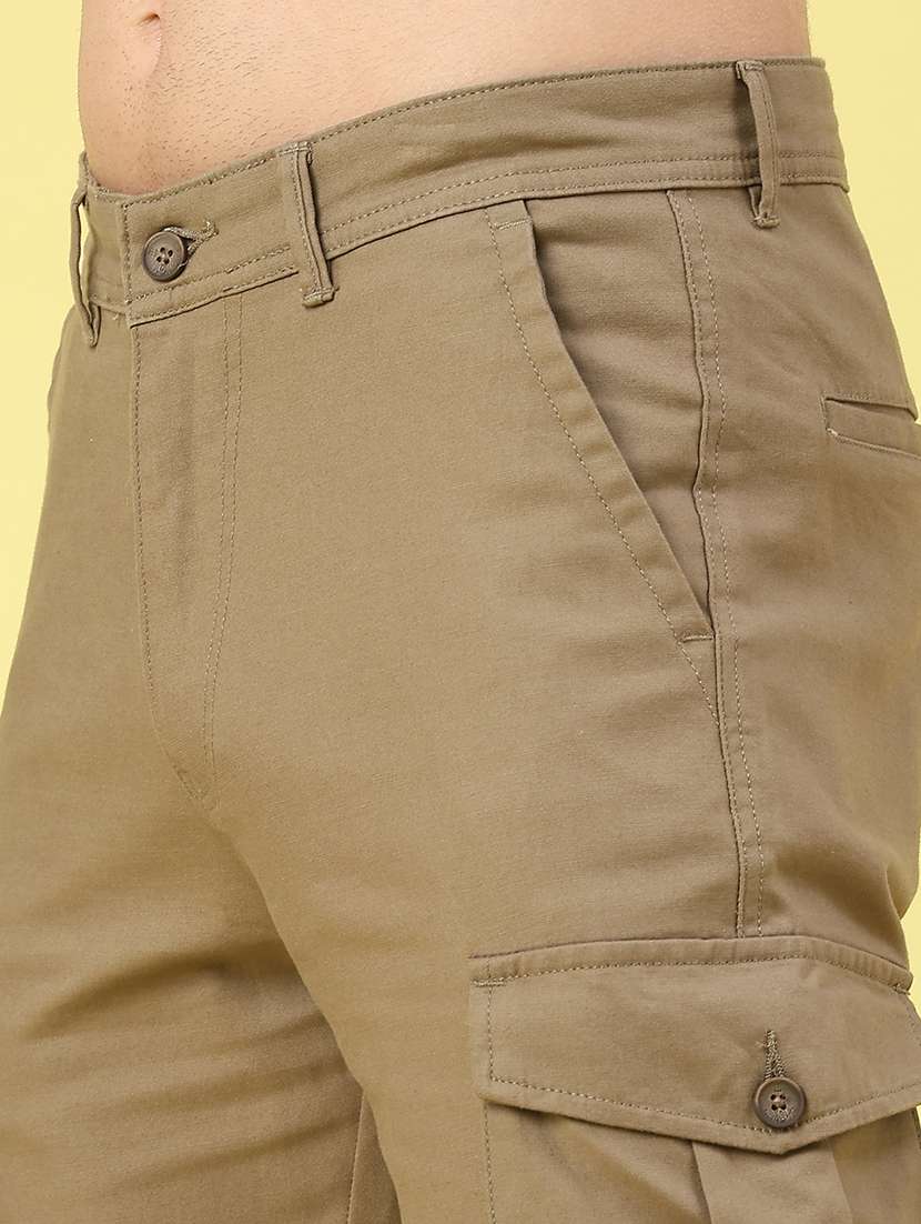 men solid mid rise cargo - 22159506 -  Standard Image - 5