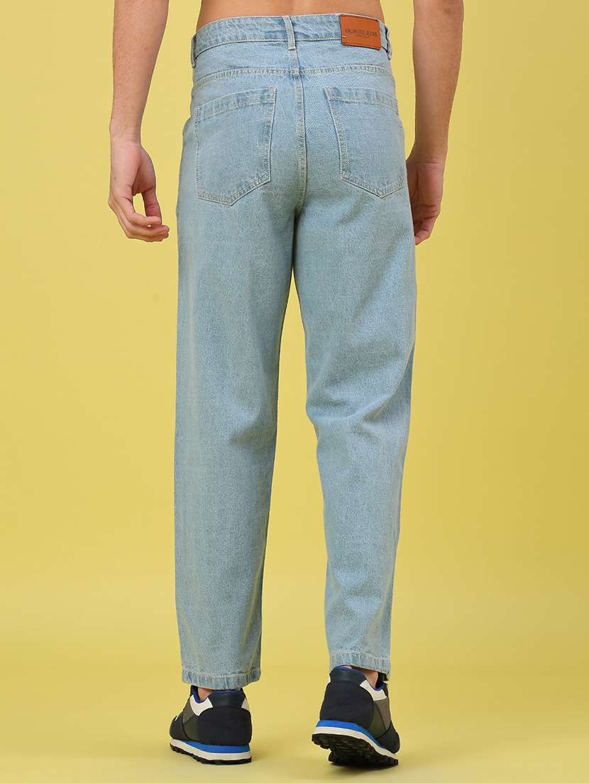 men plain mid rise full length straight jeans - 22159539 -  Standard Image - 3