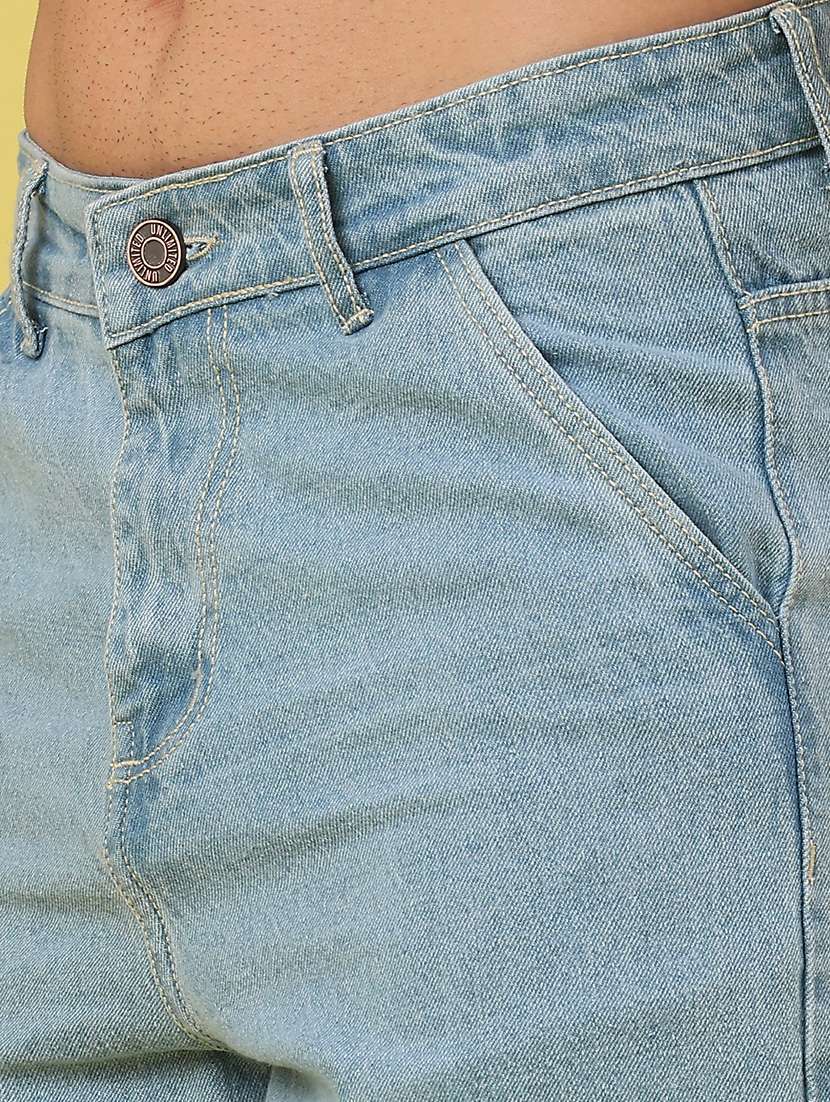 men plain mid rise full length straight jeans - 22159539 -  Standard Image - 5