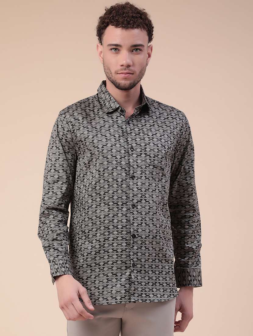 Men Printed Long Sleeves Casual Shirt - 22159573 -  Standard Image - 3