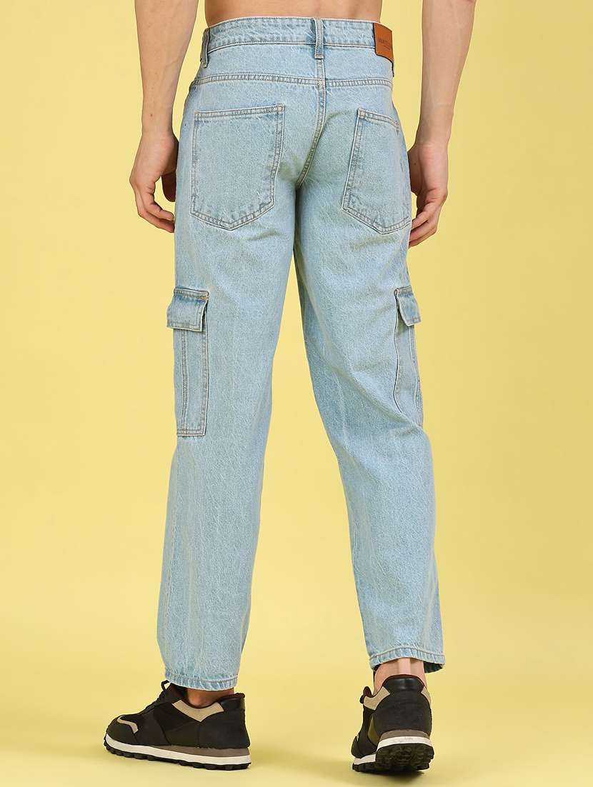 men solid mid rise regular fit cargo  - 22159577 -  Standard Image - 3