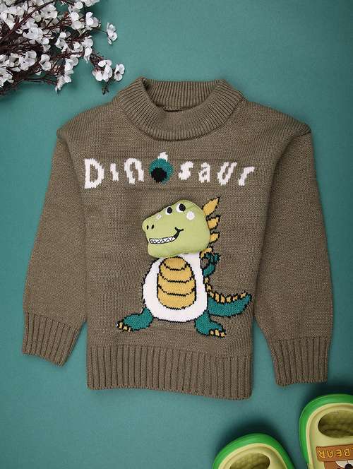 boys self design long sleeve sweater - 22159604 -  Standard Image - 0