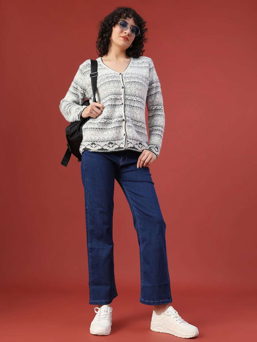 women self design long sleeve cardigan - 22159619 -  Standard Image - 3