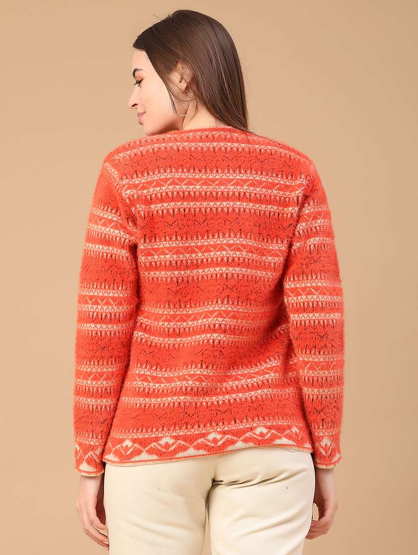 women self design long sleeve cardigan - 22159622 -  Standard Image - 3