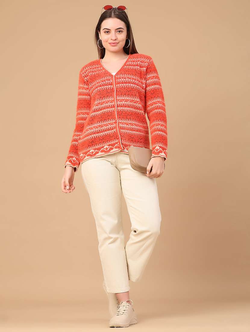 women self design long sleeve cardigan - 22159622 -  Standard Image - 5