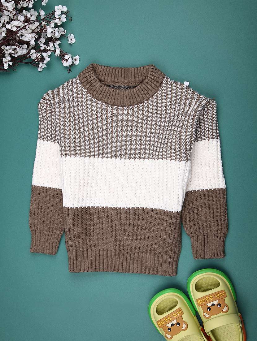 boys self design long sleeve sweater